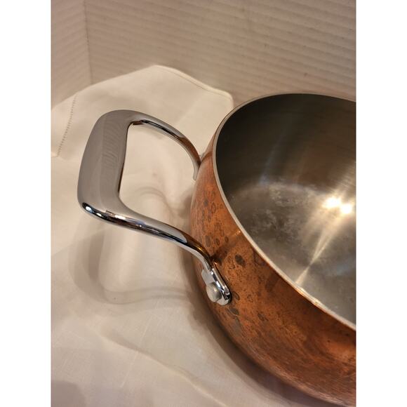 Il Mulino NY Copper & Stainless Steel 8" Pot with Dual Handles 4" Deep - Picture 3 of 9